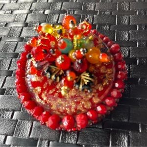 "autumn basket flowers" handmade women’s brooch